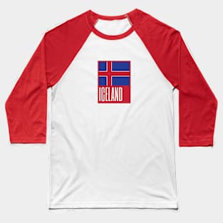 Iceland Country Symbols Baseball T-Shirt